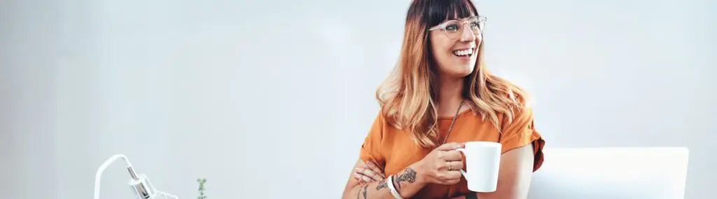 woman taking a break from work