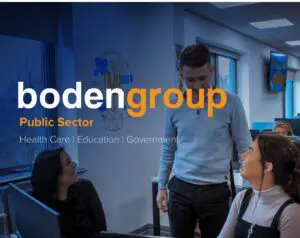 Boden hires experienced public sector recruiter as Business Manager 2 image of corporate office, with boden group logo, public sector, recruitment service, health care, education , government
