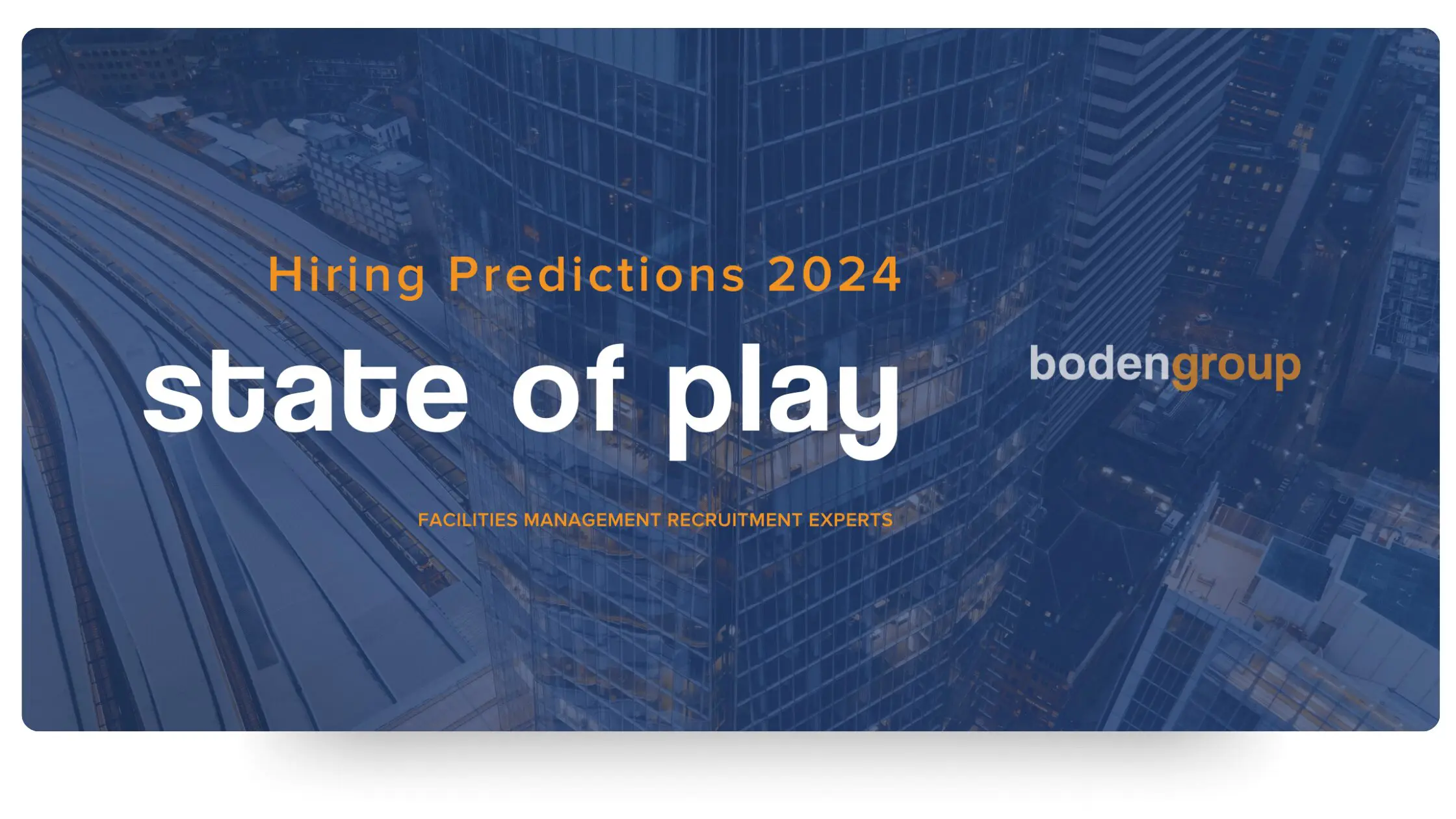 Graphic promoting the 2024 Facilities Management Recruitment State of Play Report. This report offers valuable insights into current FM recruitment trends.